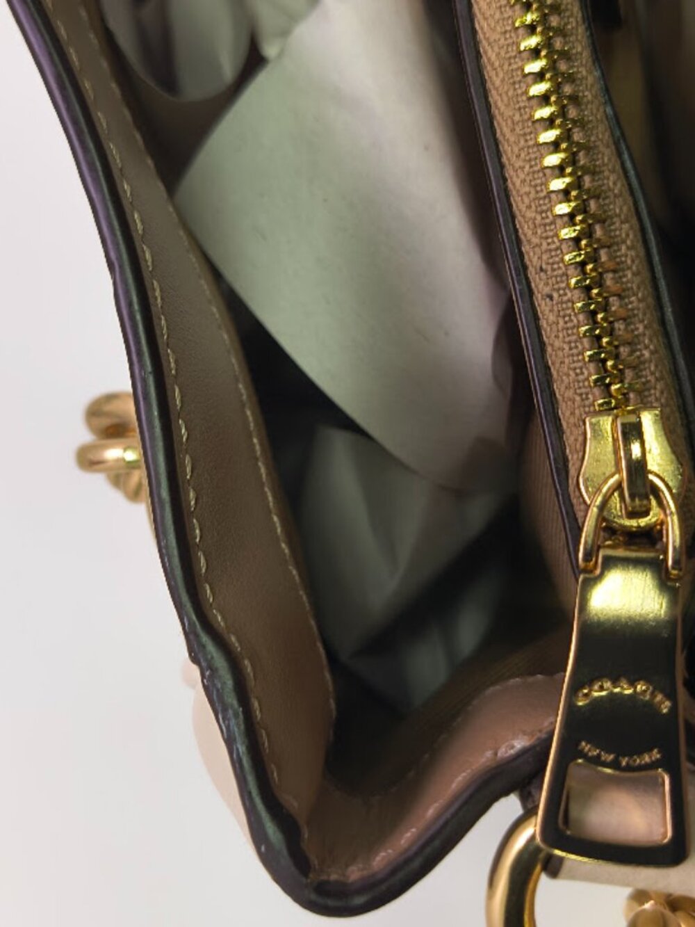 Coach C8152 Cammie Chain Bucket Bag In Signature Canvas Smooth Leather - Picture 14 of 15